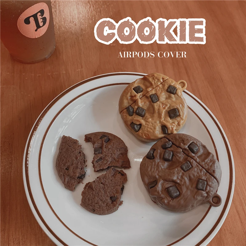 Cute Cartoon funny Cookies Soft Silicone Cover For AirPods 1/2 Wireless Bluetooth Earphone Case For AirPods Pro 3 Cover