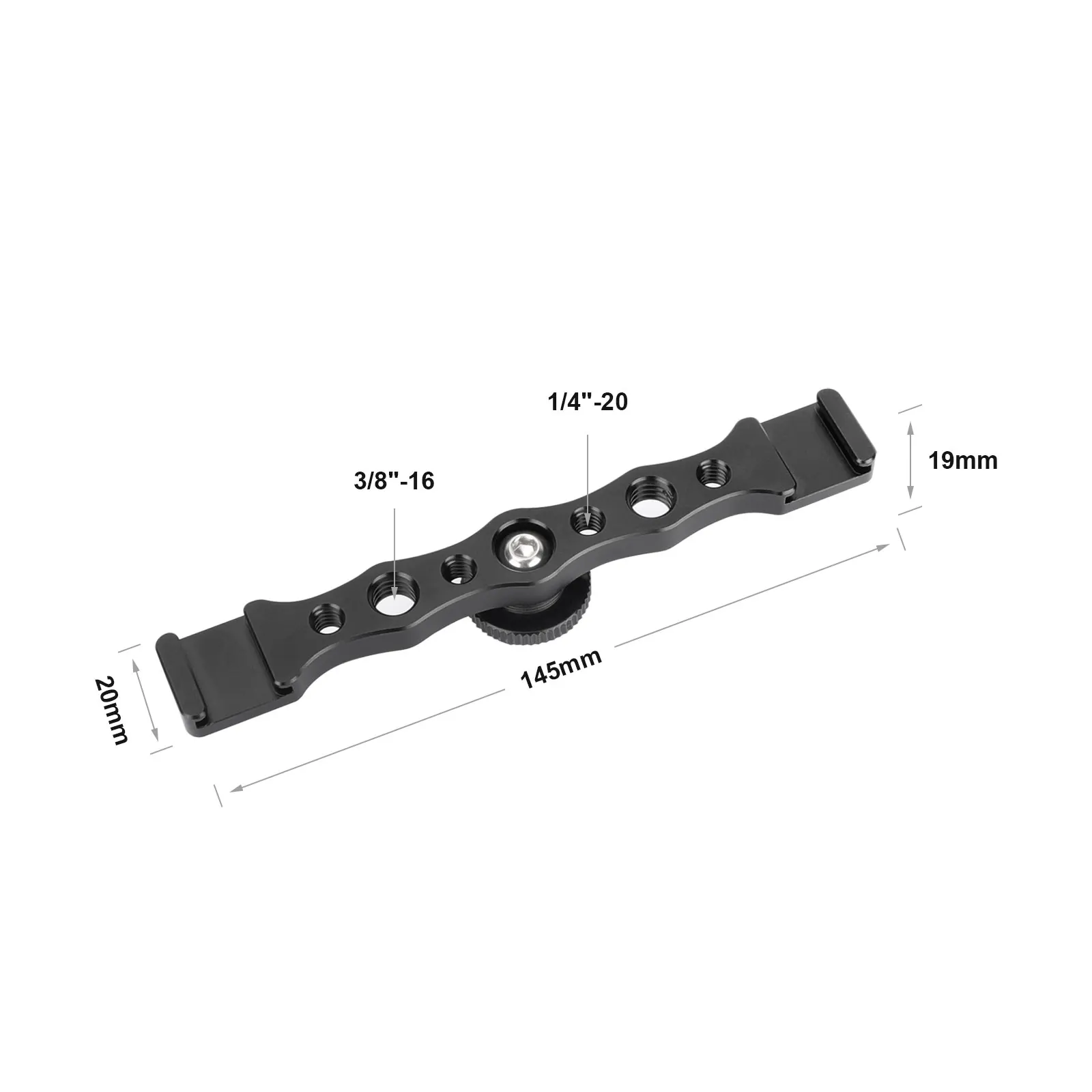 SZRIG Double End Hot Shoe Mount Support NATO Rail with 1/4