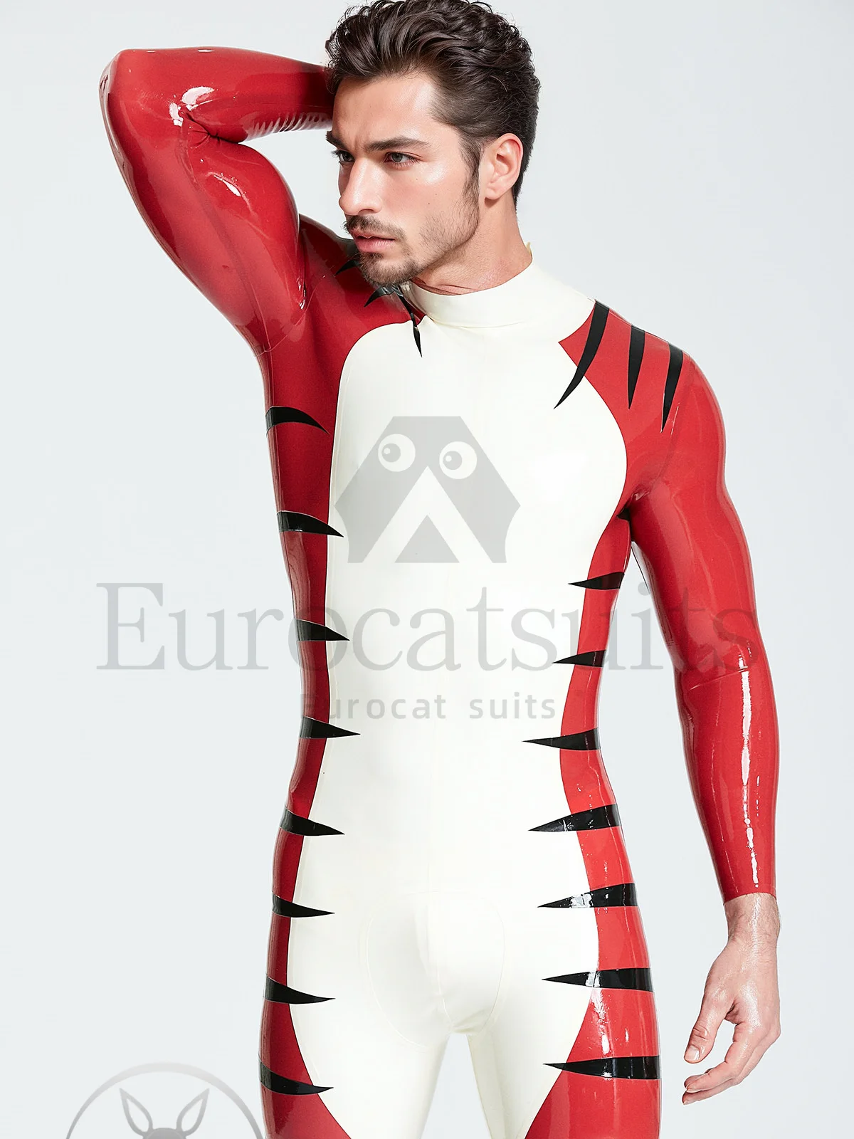 Catsuits in lattice uomo eurocat abiti latex zentai rubber fetish custom clubwear Catsuit maschile \