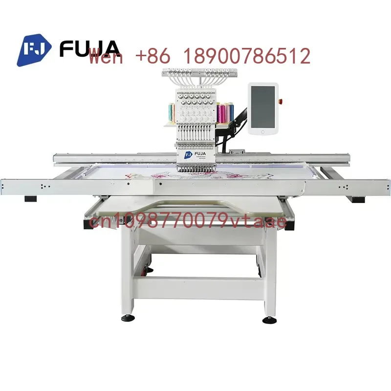 Big Flat Embroidery Machine Single Head 12 15 Needles Flat Bed Sheet Large Area Computerized Embroidery Machine