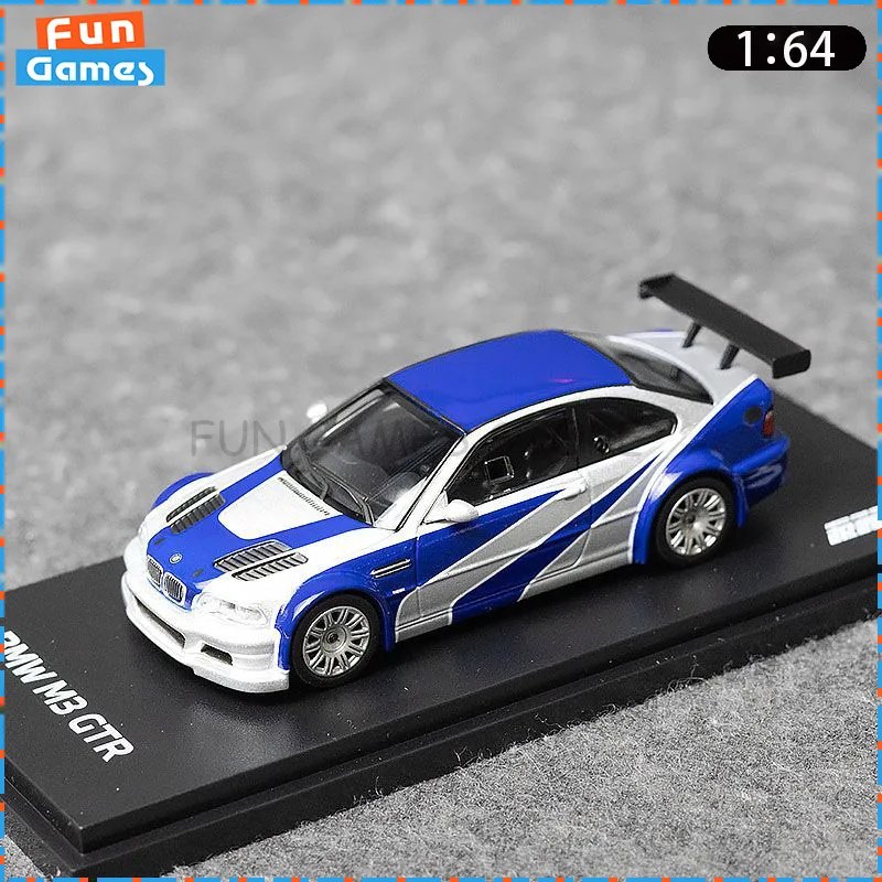 

Почти настоящая модель автомобиля 1/64 BMW M3 GTR, модель автомобиля, нужна для моделирования скорости, дисплей, модель автомобиля из сплава, сбор индивидуального подарка на день рождения
