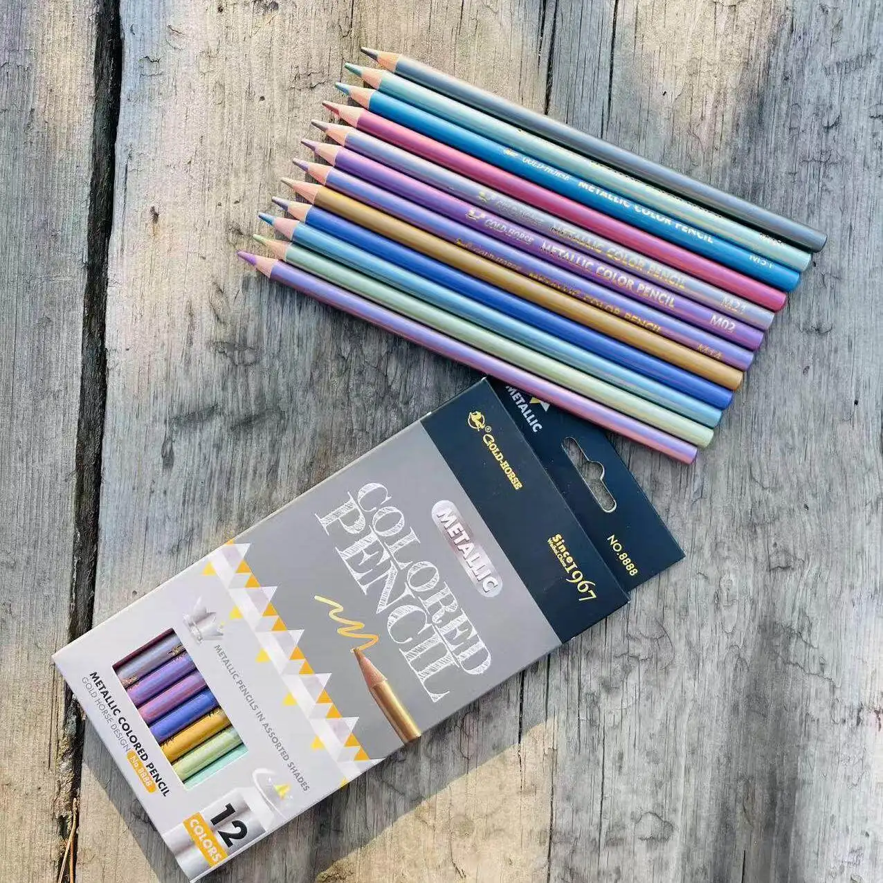 For Jinma B11 Metallic Color Series 12 Colors Colored Pencils Oil Based Colored Pencils For Beginners Drawing