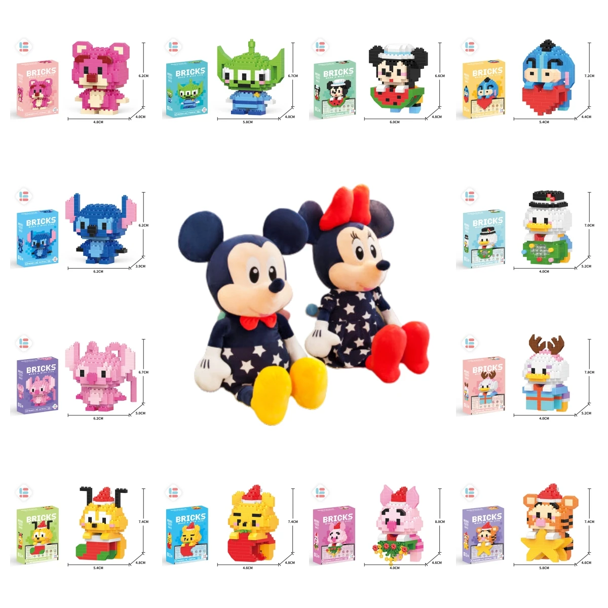 Disney Prinzessin Spielzeug Baustein Mini Action Figure Puppe Modell Mickey Maus Blöcke Spielzeug Ziegel Montieren Spielzeug Kinder Geschenke