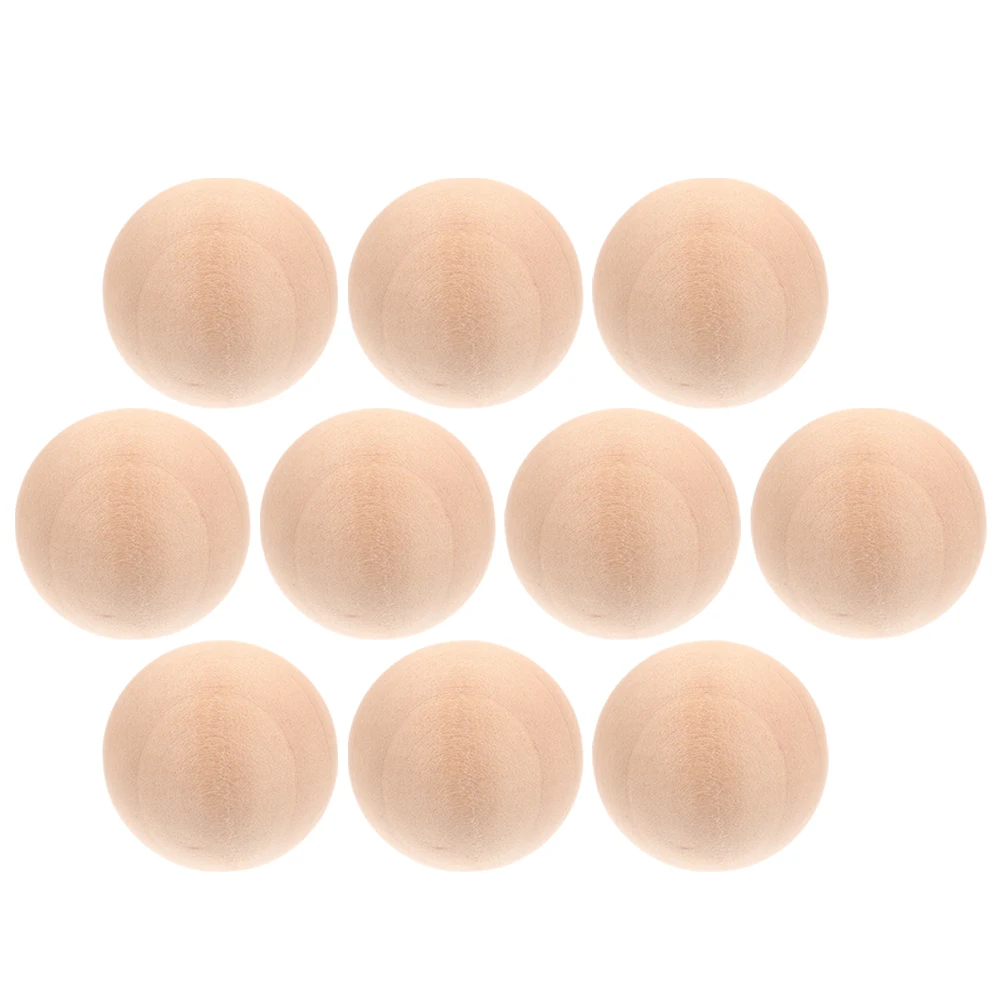 

10 Pcs Round Wooden Balls Solid Wood Craft Smooth Surface DIY Painting Kids Toys Home Decor Sewing Accessories