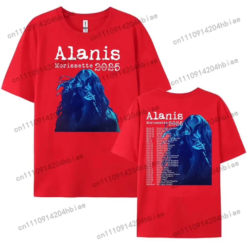 Alanis Morissette 2025 World Tour T-shirt Short Sleeve O-neck Women/Men Tshirts Streetwear Hip Hop  Unisex Tees Cotton Soft Tops