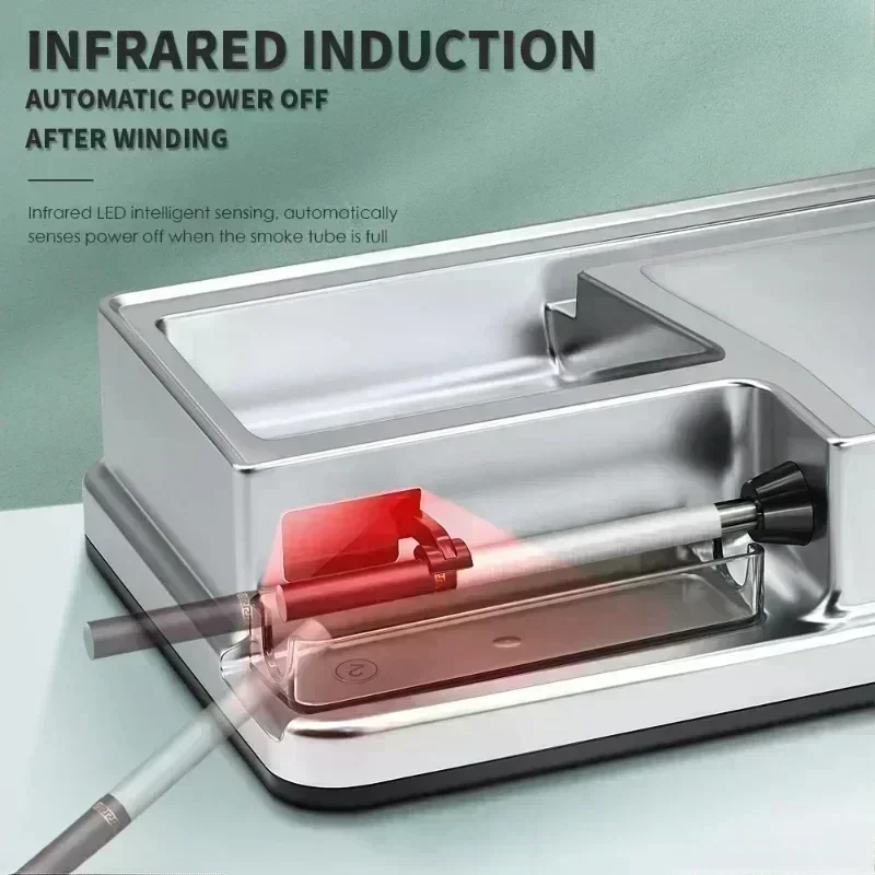 Hot Infrared Electric Cigarette Rolling Machine 6.5/8mm Dual-use Tube Injector Roller Tobacco Filling Auto Cigarette Maker Tools