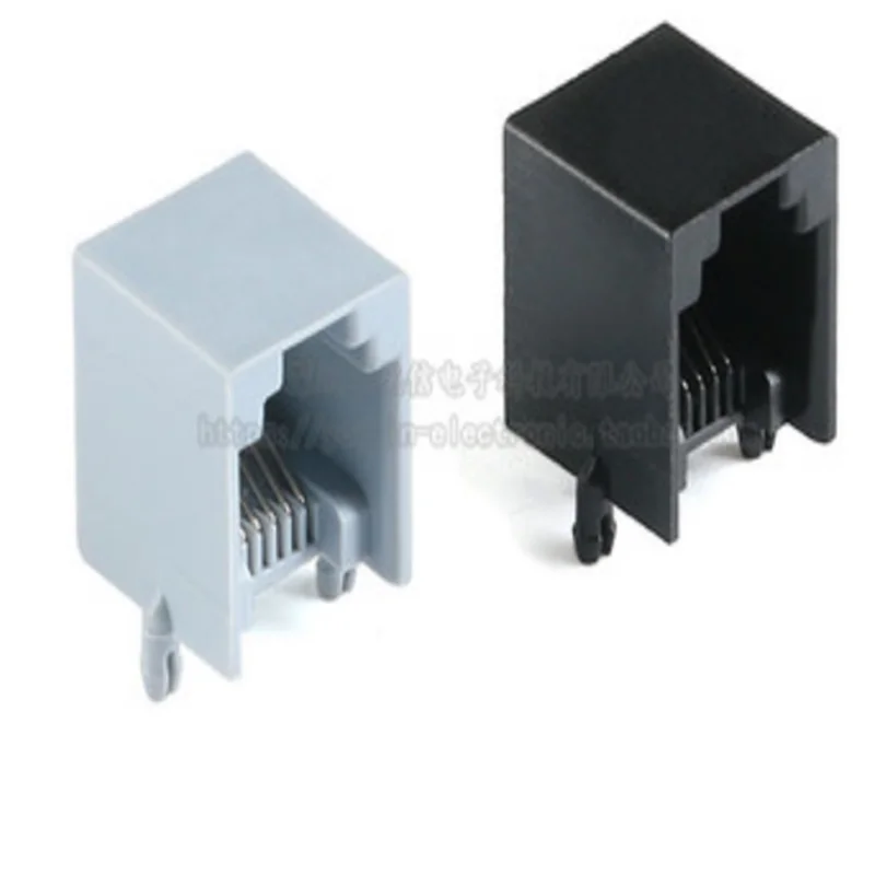 5PCS/lot RJ11 socket 623 gray/black 6P6C RJ12 telephone socket crystal plug socket interface