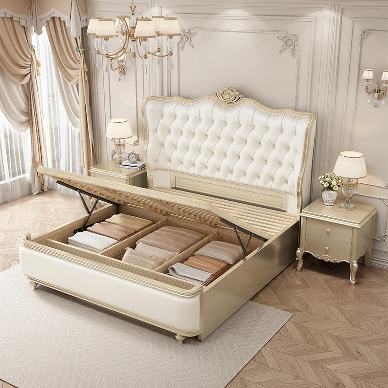 قاعدة ديكور كبير سرير مزدوج خزانة صندوق صالات أنيقة فاخرة سرير مزدوج المنزلية الحديثة Camas De Dormitorio أثاث المنزل