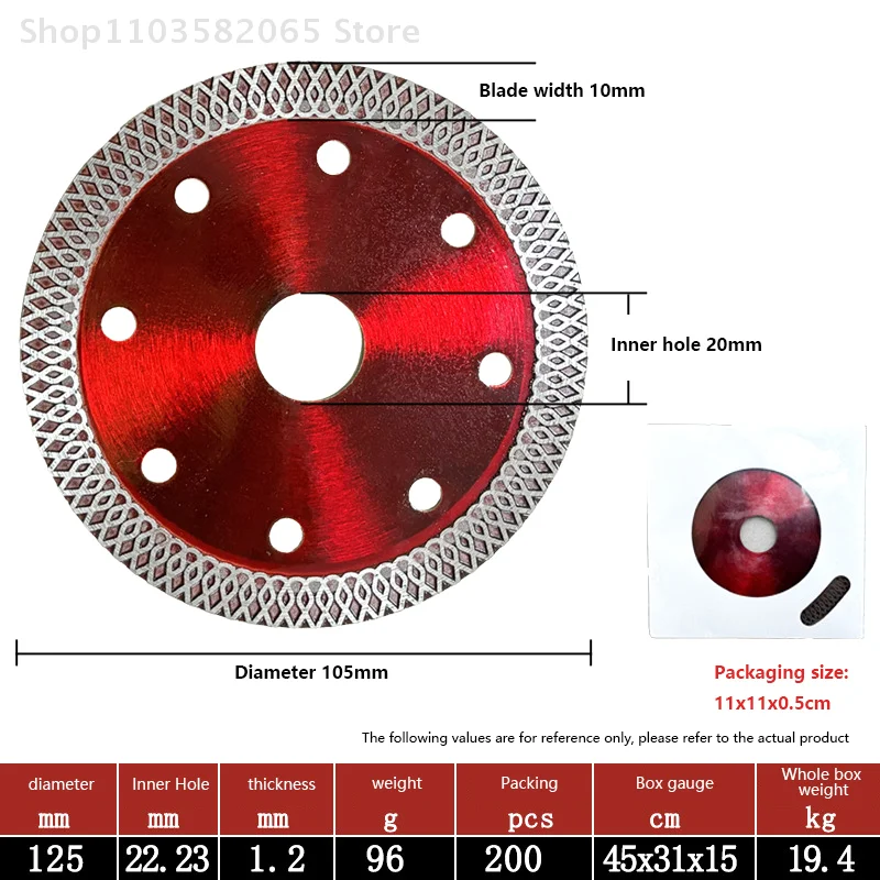 

Angle Grinder Diamond Chamfering Slice 105/115/125mm Cutting Blade Disc Tile Turbo Thin Stoneware Discs For Marble Machine