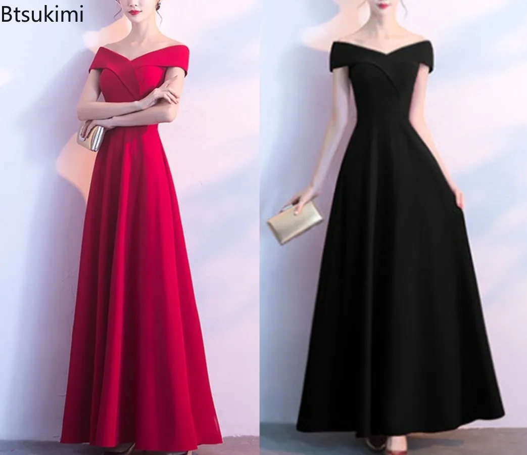 

2025 Women's One Shoulder Maxi Long Dress Fashion Sexy Solid Color Elegant Party Wedding Dress Evening Gown Long Skirts Dress