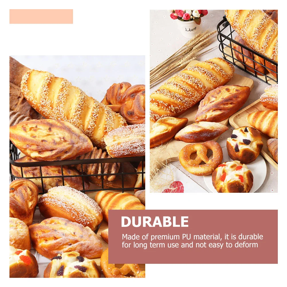 10PCS Realistic Model Simulation Bread Montessori Education Toy Bread Toy Lifelike Pastry Food Props for Photography