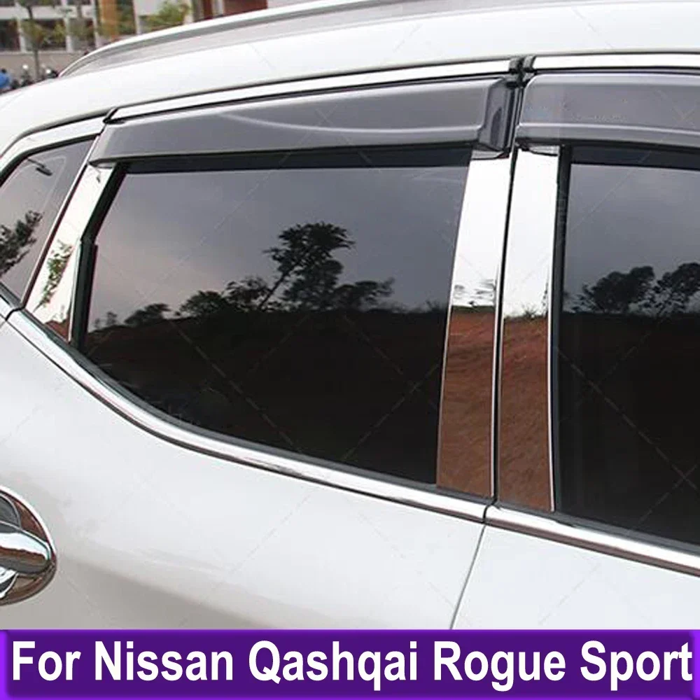 

Car Window Center Pillars Pillar Covers Moulding Trim For Nissan Qashqai Rogue Sport 2014-2018 2019 Accessories Stainless Steel