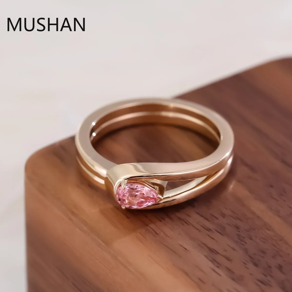MUSHAN Luxury Custom 14K 18K Gold Rings Band Jewelry With Moissanite Diamond Lab Grown Gemstones Diamond Wedding Ring For Women