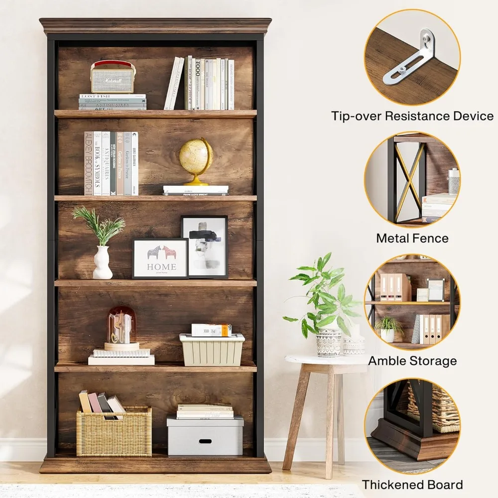 6 Regal Bücherregal, 71 Zoll industrielle Bücherregal Schrank, Boden Stand Display für Büro, Wohnzimmer, Lager regal hohe Bücherregale