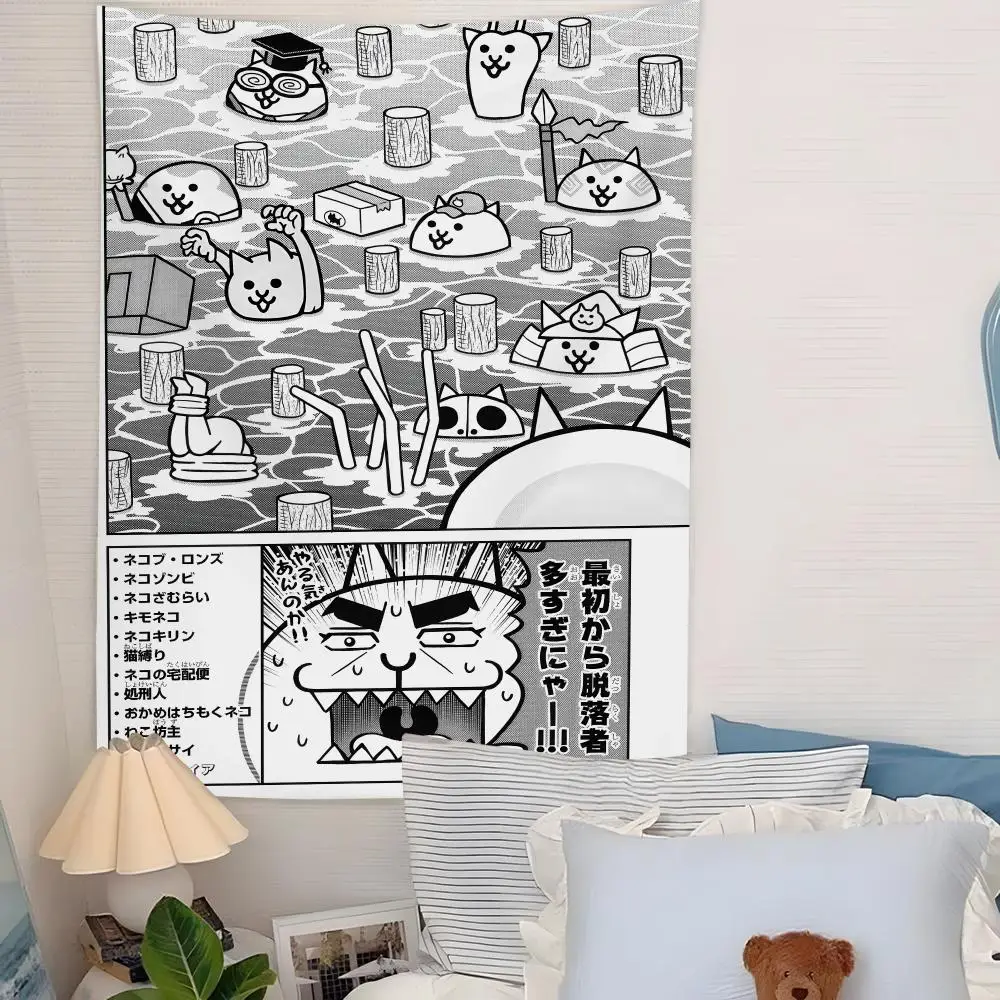 The B-Battle Cats Tapestry Microfiber Background Art Decor For Bedroom Living Room Bar Garden Outdoor Festival Wall Decor