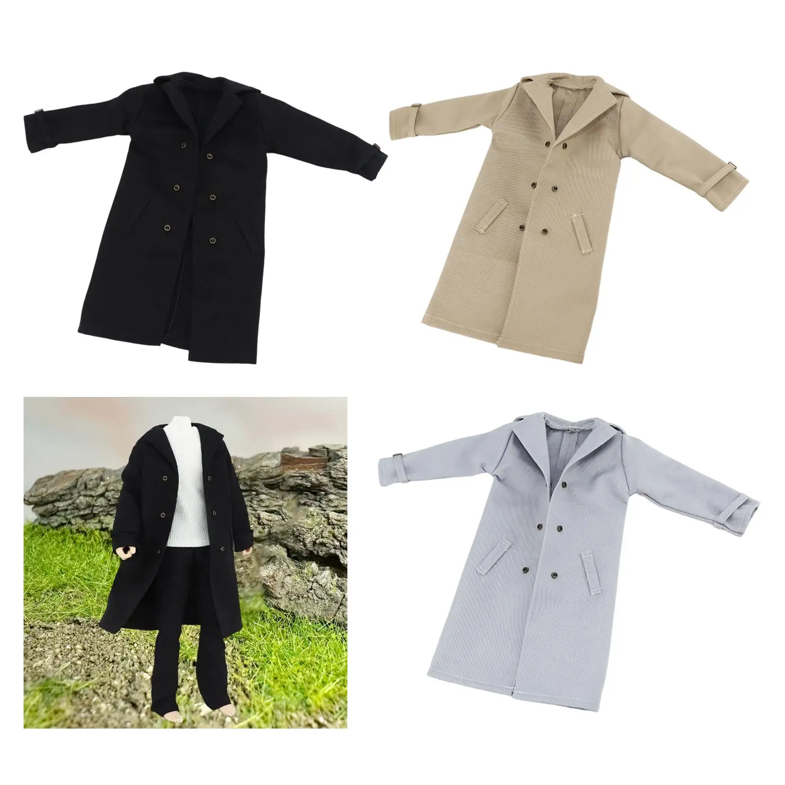 

Миниатюрный тренчкот 1/6, износостойкая модная мужская ветровка для 12-дюймовых фигурок и кукол, аксессуары для моделей
