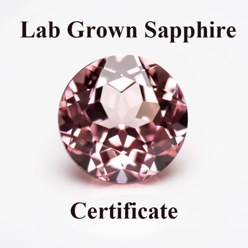 

Lab Grown Sapphire Round Shape Sakura Pink Color Charm Bead for Diy Jewelry Making Necklace Materials Selectable AGL Certificate