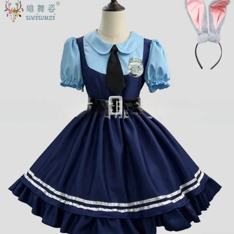 

New Hallween Costume Adult Women Rabbit Police Personification Cosplay Costume Role Playing Stage Perfermance Dress Fancy Cute
