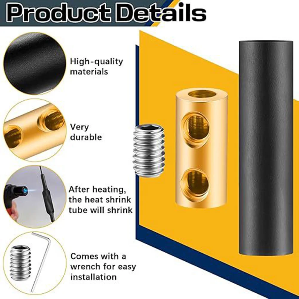 15 Sets Underground For Wire Splice Connectors for Easy Wiring Includes Shrink Tubes Screws and Wrench for 12 Awg Applications