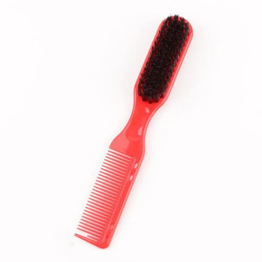 

Black Double-sided Beards Comb Multifunction Anti-Static Carving Cleaning Brush Durable Professional Beard Styling Brush Salon
