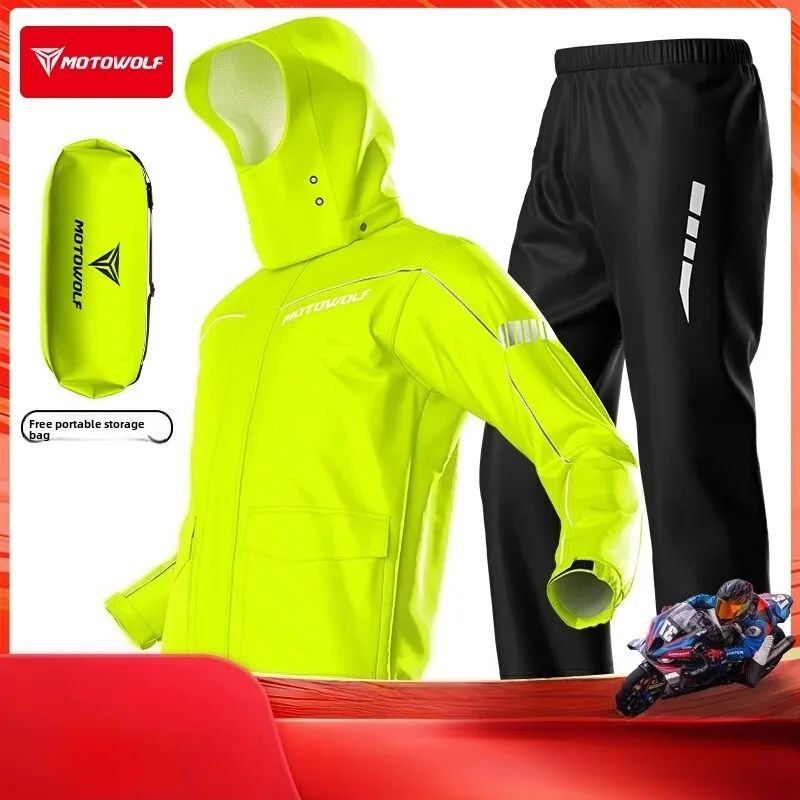 

Плащ Modo Wolf, электрический мотоцикл, костюм для верховой езды с разрезом для взрослых, защита от дождя для одного тела для мужчин и женщин