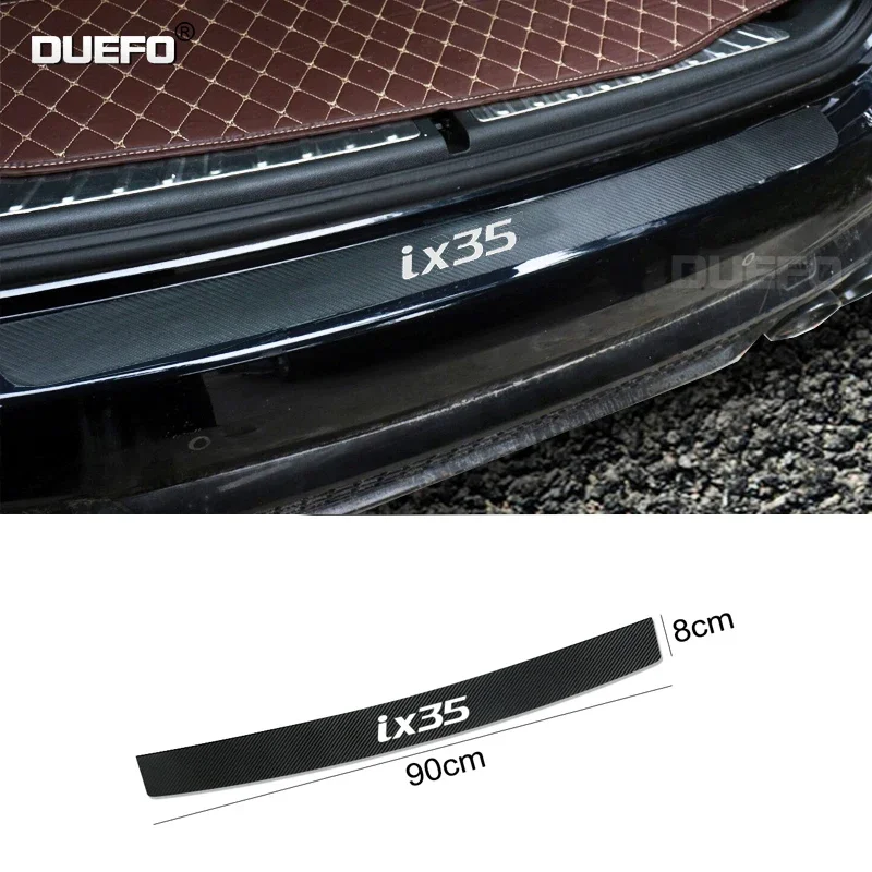 

Auto Trunk Guard Plate Anti-Scratch Trim Stickers Car Rear Bumper Carbon Fiber Protector Accessories Decoration For Hyundai ix35