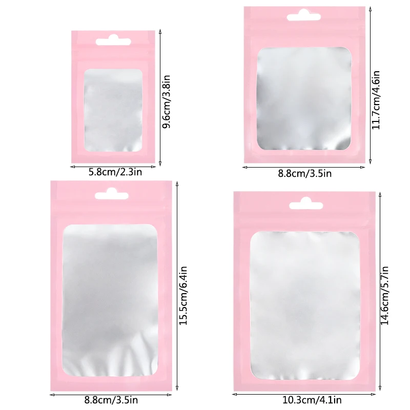 50Pcs Goods Shipping Packaging Bags for Small Business Zip Lock Bags Necklace Jewelry Package Supplies Clear Transparent