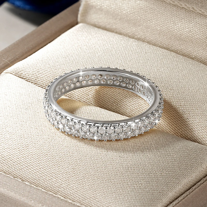Lnkry Cincin Keabadian Moissan - Moissanite Eternity Band Ring Stackable ulasan dan harga