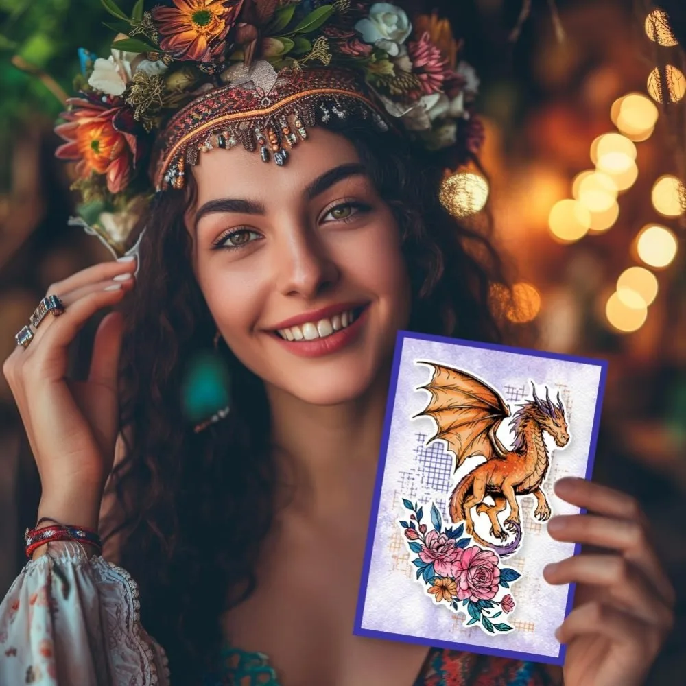 1szt Magiczne zwierzęta Silikonowe przezroczyste znaczki Smok Feniks Latający koń Przezroczyste pieczęcie do tworzenia kart DIY Scrapbooking — zdjęcie 5