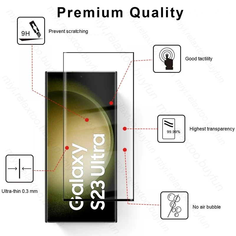 9D Tempered Glass For Samsung Galaxy S23 S 23 Ultra 23Ultra S23Ultra S23+ 5G 2023 Screen Protector Explosion-Proof HD Film Cover