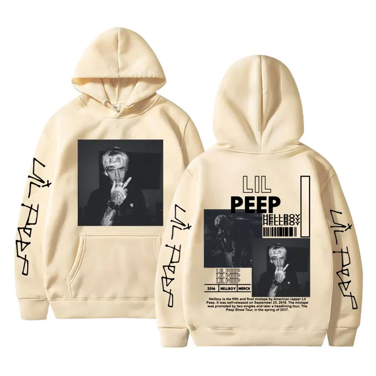 Rapper Lil Peep Hell Boy Crybaby Graphics Hoodie Men Women Hip Hop Fashion Oversized Sweatshirt Men's Casual Vintage Streetwear