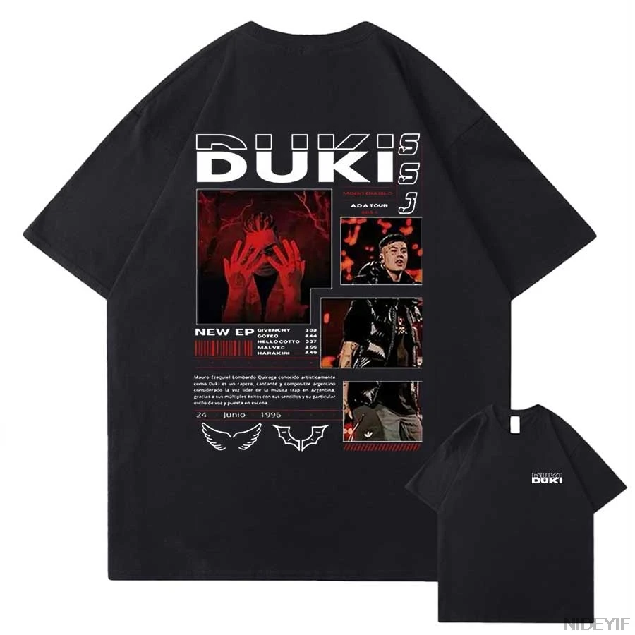 Rapper Duki ADA Tour 2024 Merch T-shirt Men's Women Clothing Cotton Oversized Hiphop Short Sleeve T Shirts Streetwear P31