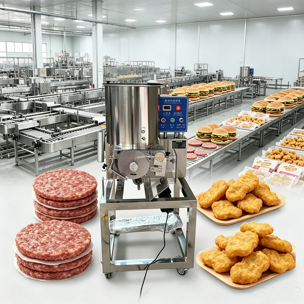 Countertop Automatic Kebab Patty Forming Machine Commercial Patty Maker For Chicken Nuggets Fish Patties Beef Burgers
