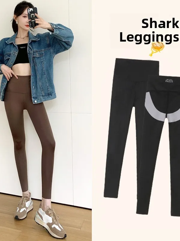 Women's Yoga Pants Thin Sl Outerwear Abdomen Control Boting arkskin Design Spring Summer Faionable Versatile Tights