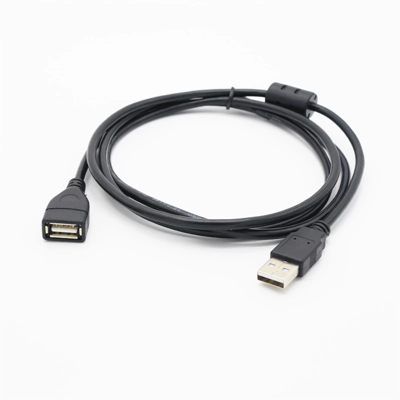 Nowy czarny 0.3m 0.5m 1m 1.5M 3m 5m USB 2.0 A męski na żeński przedłużacz przedłużający