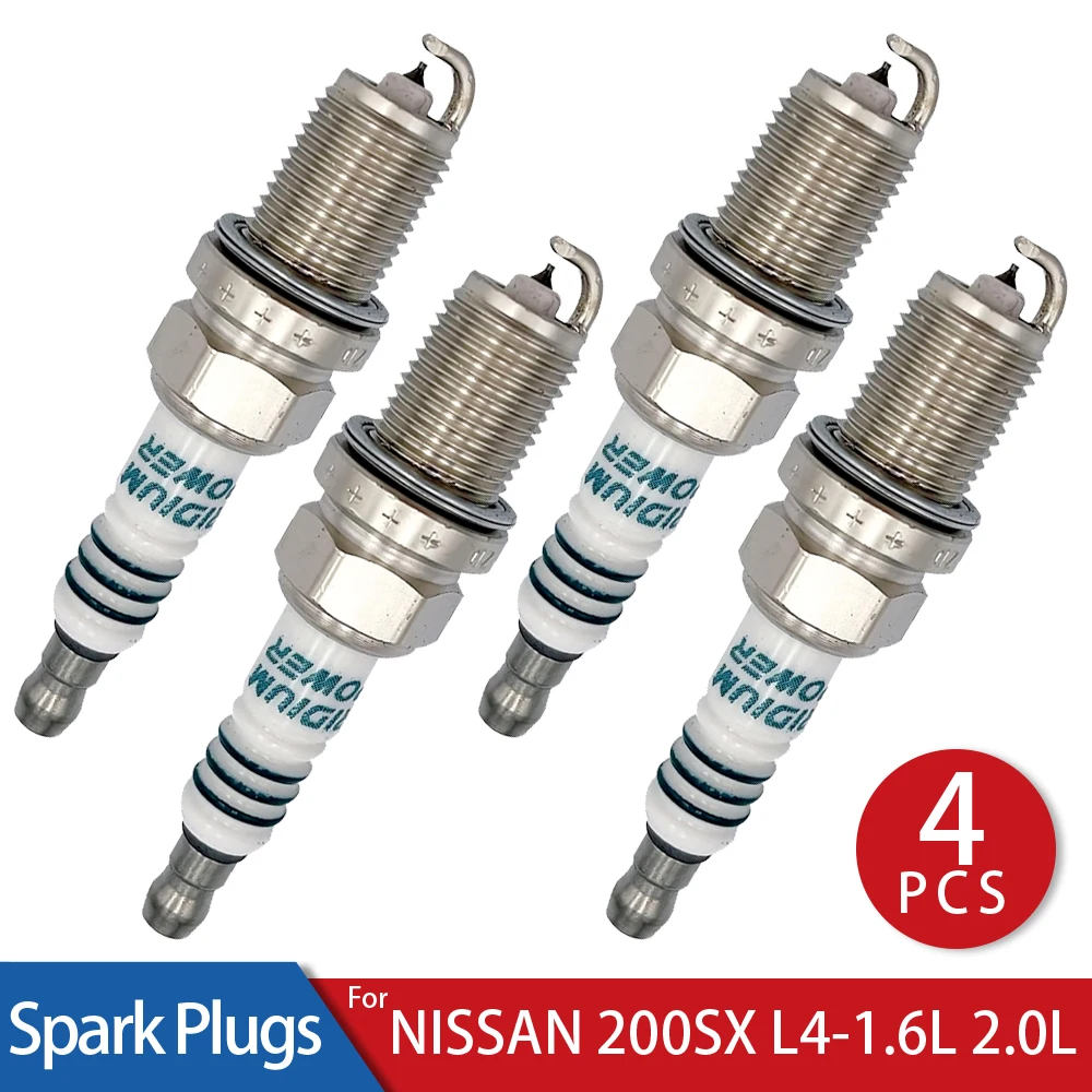 

4 Pcs/Lot Iridium Power Spark Plugs Glow Plug for 1995-1998 NISSAN 200SX L4-1.6L 2.0L Car Candle Stable operation of 80000km