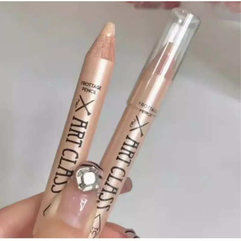 Multifunktionaler Seidenraupen-Legestift, 3D-Highlight-Lidschattenstift, Champagnerfarbener, perlmuttartiger, hellt Augenbrauen-Seidenraupenstift auf