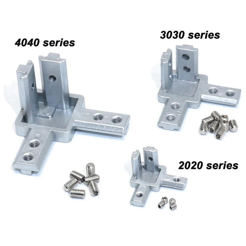 

32Pc 2020 Series 3 Way End Corner Bracket Connector For European Standard 6Mm T Slot 20X20mm Aluminum Extrusion Profile-ABQU