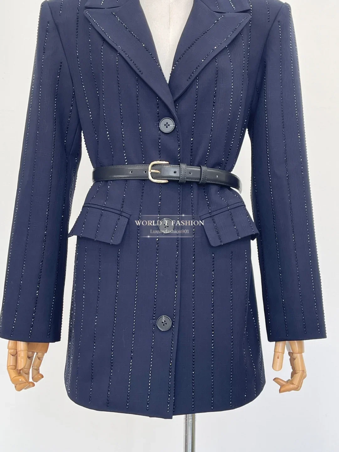 

Black Long Sleeve Striped Diamonds Jacket Tops