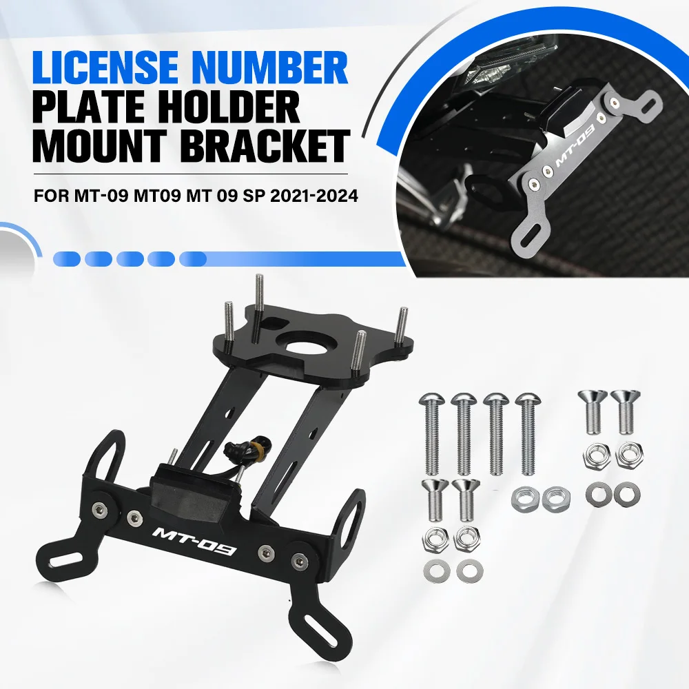 

For YAMAHA MT-09 MT09 MT 09 SP 2021 2022 2023 2024 License Plate Holder Frame Tail Tidy Rear Fender Registration Bracket Holder