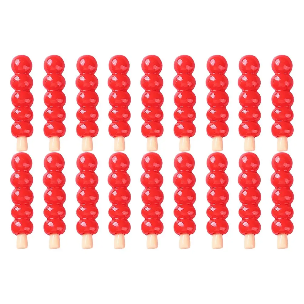 

18pcs Simulated Haws Skewers for House Decor Mini Scene Mini Scene Layout Prop Layout Prop Chinese Snacks Miniatures