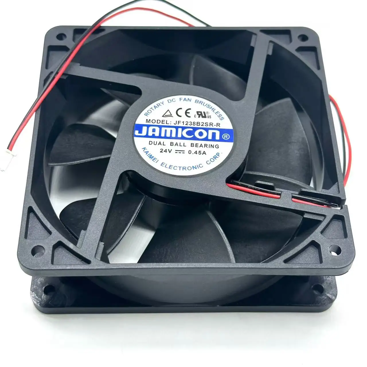 

Jamicon JF1238B2SR-R DC 24V 0.45A 120x120x38mm 2-wire Server Cooling Fan