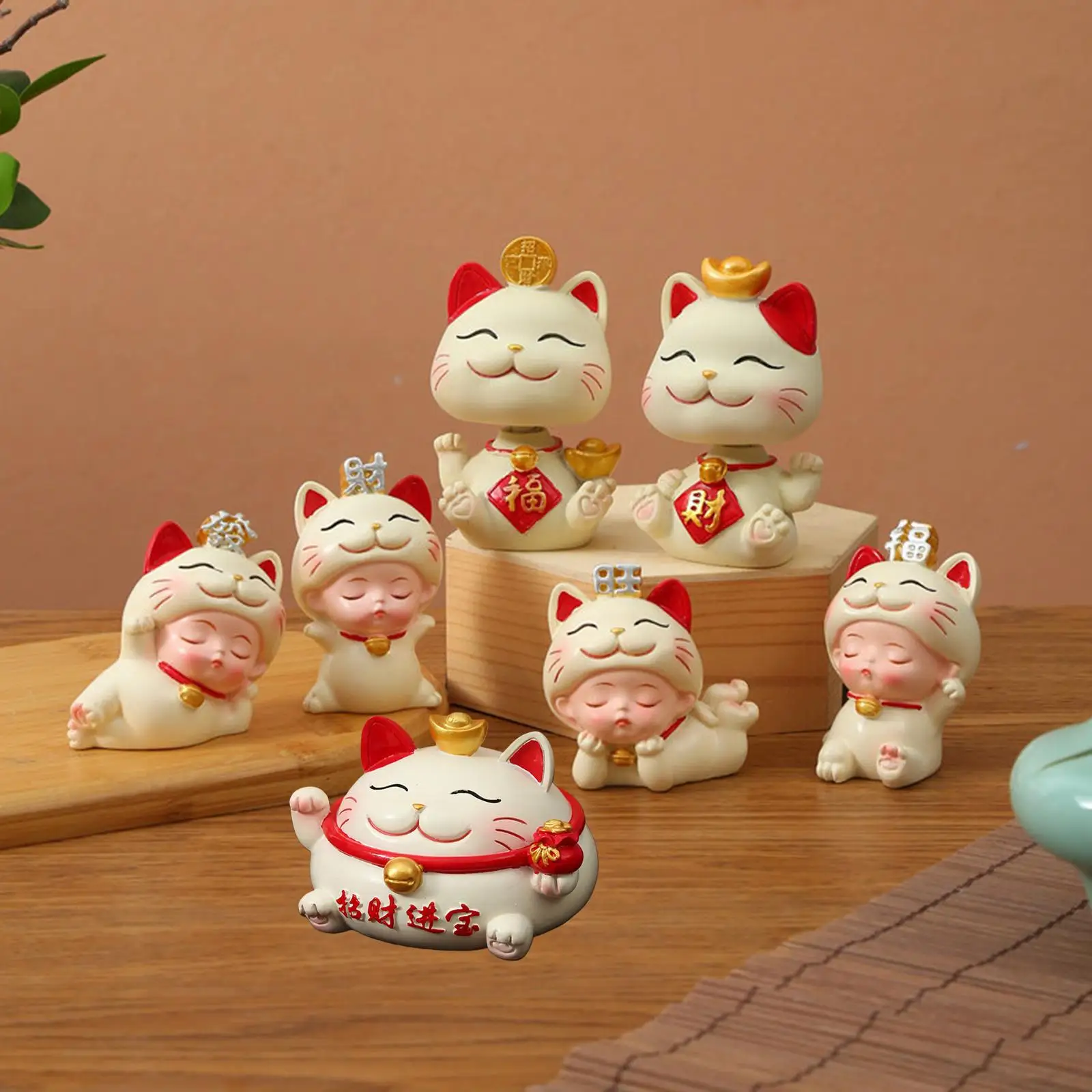 Fengshui Figurines Statue Win Wealth Collecting for Car Restaurants Fortune