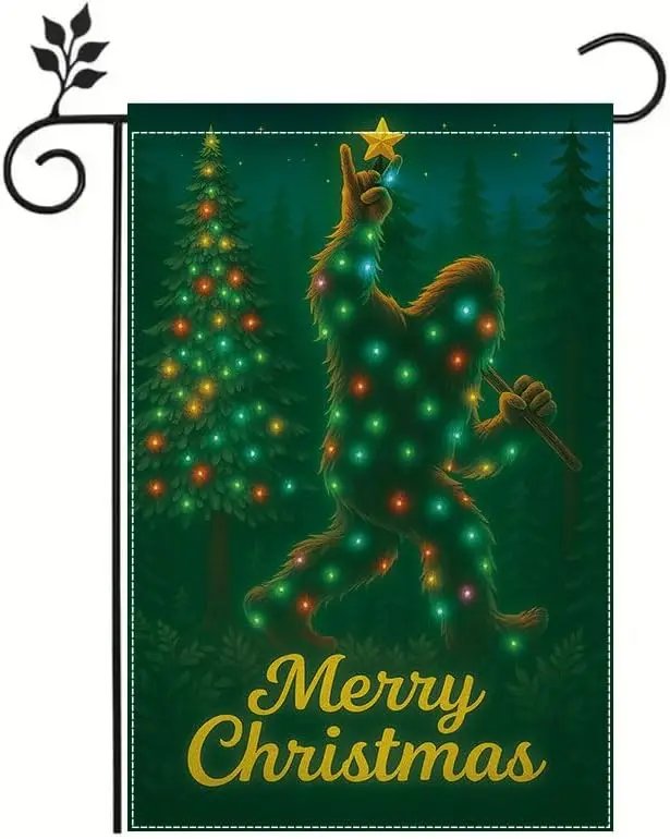 Gorilla Christmas Tree Christmas Combined Pattern Garden Flag for Daily Festival Christmas Winter Seasonal Garden Outdoor De SSL