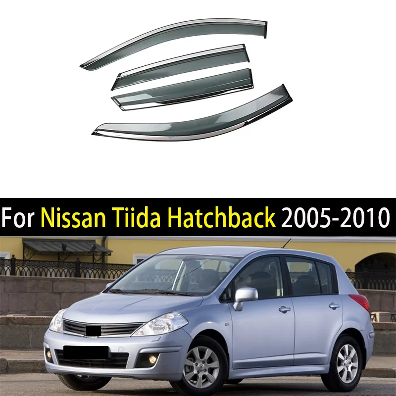 Car Window Visor For Nissan Tiida Hatchback 2005 2006 2007 2008-2010 Deflectors Window Rain Guard Weathershield Sun Rain Guard