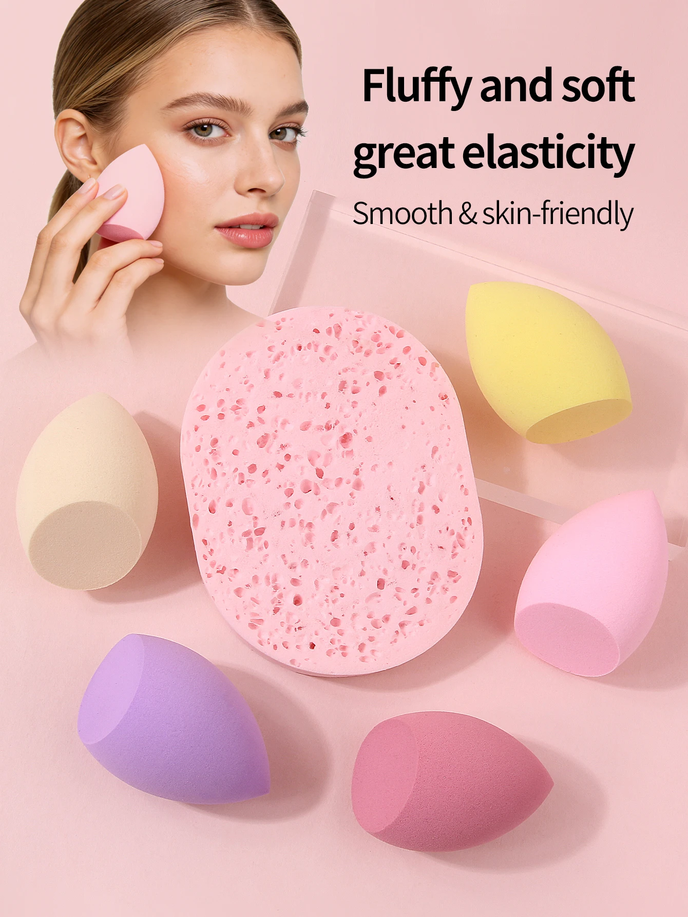 多色斜めカットビューティーエッグ付きメイクアップスポンジセッ - Beauty Makeup Egg のレビューと価格