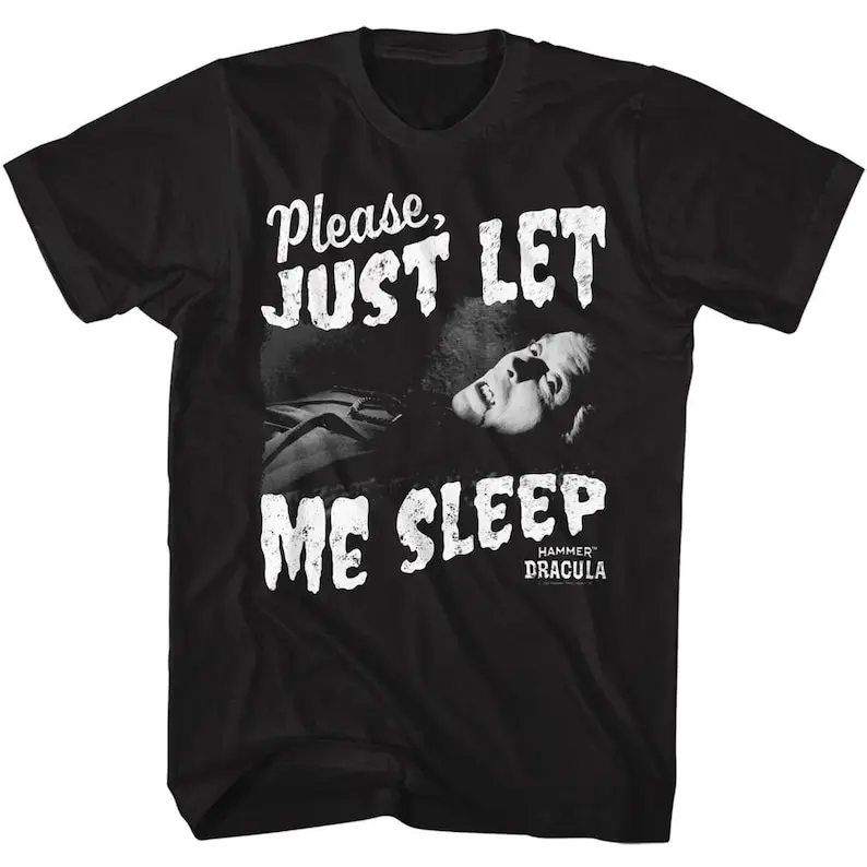 

Hammer Horror Dracula Just Let Me Sleep Black Adult T-Shirt