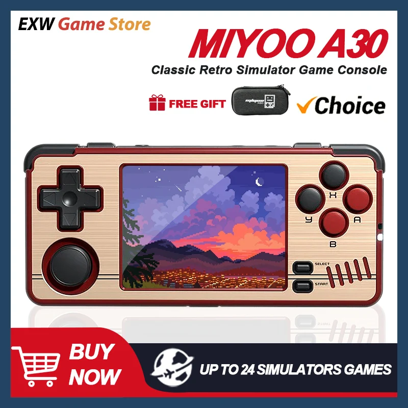 

Miyoo A30 Portable Hand-held Game Console 2.8” IPS HD Screen WIFI Open Source OS Horizontal Retro Emulator Game Player Kids Gift