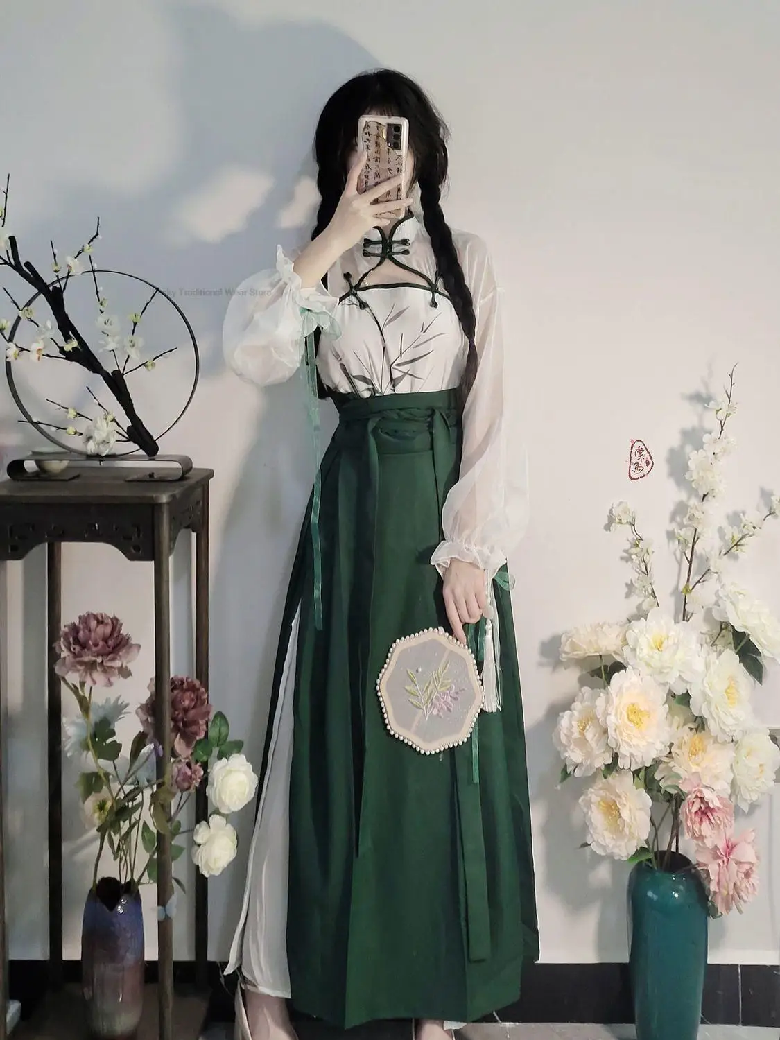 2023 Traditionele Chinese Ruqun Hanfu Bloem Vintage Hanfu Jurk Oude Prinses Verbeterde Chiffon Jurk Hanfu Jurk Set