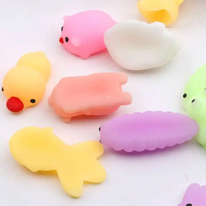 10 pièces Mochi Squishy animaux Fidget presser soulagement du Stress jouets sensoriels fête salle de classe anniversaire cadeaux de noël pour enfants garçons filles